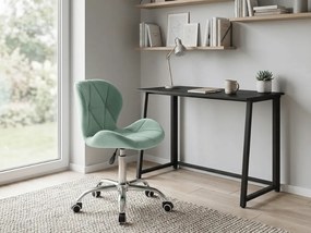Set pentru birou ZARIMO masa 80x40 cm, neagra + fotoliu AVOLA VELVET, mentolat