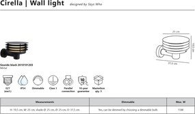 Aplica de perete exterior design nordic modern IP54 Cirella