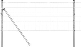 vidaXL Gard cu Stâlp Argintiu 0,4 x 25 m Oțel și PVC