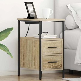 vidaXL Noptiere 2 pcs Stejar sonoma 30 x 48 x 61 cm Lemn compozit