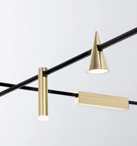 Accesoriu, Corp de iluminat pentru sistemul magnetic PUZZLE si GRAMMI, Gru alama satinata