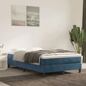 Cadru de pat box spring, albastru închis, 120x200 cm, catifea