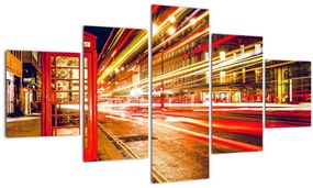 Tablou cu căsuța telefonică roșie din Londra (125x70 cm), în 40 de alte dimensiuni noi