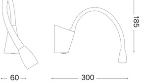 Veioză LED flexibilă Ideal Lux GOOSE LED/3W/230V CRI 90 alb