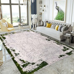 Covor Modern Living , Dormitor Dreptunghiular Antic 7557AL Verde (Alege dimensiunea: 100 x 200)