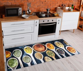 ANDRE 53240 covor lavabil linguri, condimente bucatarie, anti-alunecare - gri / bej