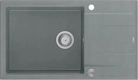 Chiuveta compozit incastrata Quadron Unique Evan 136 XL gri - inox 86x50 cm