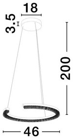 Lustra circulara aluminiu alb GREAMY D-46cm