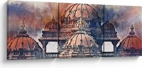 Tablou - Akshardham, New Delhi, India (cu ceas) (90x30 cm)