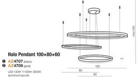 Lustra LED XXL suspendata design modern circular geometric Halo BK