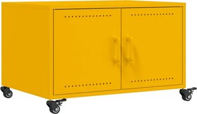 vidaXL Măsuță de cafea, galben muștar, 68x50x43,5 cm, oțel