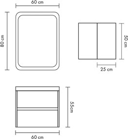 Set lemn masiv Mobilier Baie Suspendat Paige Model P1