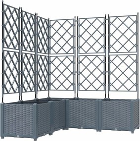 vidaXL Vază pentru Grădină 5 pcs Gri Deschis 120 x 120 x 143 cm Oțel