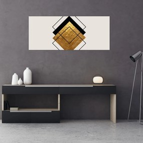 Tablou - Abstracție de aur și alb N⁰1 (120x50 cm)