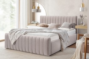 Pat Nicole 180x200 cu spațiu de depozitare - Material textil ușor de curățat bej Maya 01