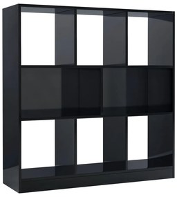 800178 vidaXL Bibliotecă, negru extralucios, 97,5x29,5x100 cm, PAL
