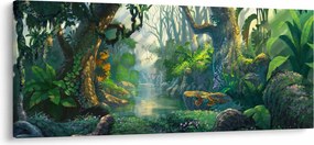Tablou - Ilustrare pădure tropicală (120x50 cm)