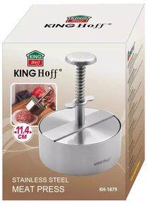 Presa pentru burgeri Kinghoff KH 1879, Otel inoxidabil, Diametru 11,4 cm, Inox