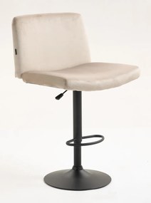 HR150W Scaun Latte din Catifea cu Bază Neagră