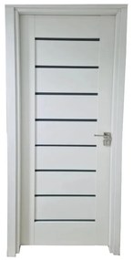 Usa Interior din MDF Novo Doors ND11 LUX PREMIUM, Cadru din Lemn Masiv, KIT COMPLET, Toc Reglabil de 10 CM INCLUS, Plinta pe Ambele Parti (Culoare: