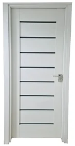 Usa Interior din MDF Novo Doors ND11 LUX PREMIUM, Cadru din Lemn Masiv, KIT COMPLET, Toc Reglabil de 10 CM INCLUS, Plinta pe Ambele Parti (Culoare: