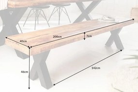 Banca industrial style Iron Craft mango, 200cm A-6540159 VC