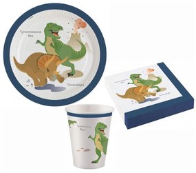 Dinozaur Happy set de petrecere cu 36 de piese și farfurii de 23 cm