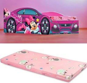Pat masina Minnie cu saltea inclusa