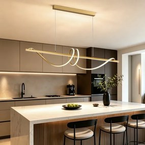 BRILAGI - Lustra LED reglabilă pe cablu SIGNATURE LED/50W/230V 120 cm aurie + telecomandă