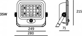 Proiector solar LED cu senzor MHCS LED/20W/3,2V IP65 10000 mAh + telecomandă