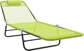 vidaXL Șezlong pliabil Verde 182 x 55 x 85,5 cm Textilenă