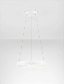 Lustra circulara aluminiu alb LED CCT OVIA 45cm