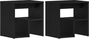 vidaXL Dulap de noapte 2 pcs Stejar Negru 40 x 30 x 40 cm