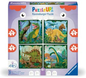 PUZZLE UP DINOZAURI 4 PUZZLE 25 36 42 56 PIESE - RAVENSBURGER (RVSPC04003)