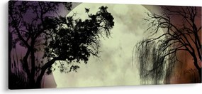 Tablou - Lună plină deasupra apei (120x50 cm)