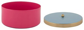 Cutie de depozitare roz din metal decorativă ø 16x6 cm Double Funky – PT LIVING