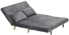 HOMCOM Canapea cu funcție de dormit Canapea de relaxare Sofa Canapea, inclusiv 2 perne, aspect de catifea, 130 x 78 x 79 cm, Gri | Aosom Romania