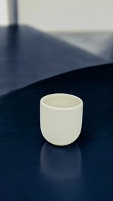 Pahar Cafea NOVUM White Jasmine 250 ml (Alb Iasomie, Lapte, Vanilie, Lucios) Gresie Ceramica Glazurata Manual