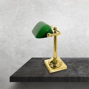 Lampa de birou din alama design clasic Compact Banker