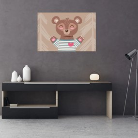 Tablou - Ursuleț de pluș în tricou cu dungi (90x60 cm)