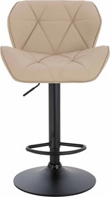 HR111W Scaun Crem Piele Ecologica Premium Soft cu Bază Neagră