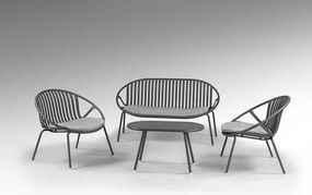 Set mobilier de exterior din 4 piese Saori gri inchis