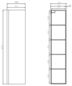 Dulap înalt suspendat, Cersanit, Moduo, gri, S929-019