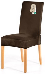 Restilo Husă pentru scaun Sento maro închis, 48 x48 x 58 + 10 cm, set de 4 bucăți