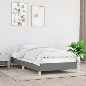 346779 vidaXL Cadru de pat, gri închis, 90x190 cm, material textil