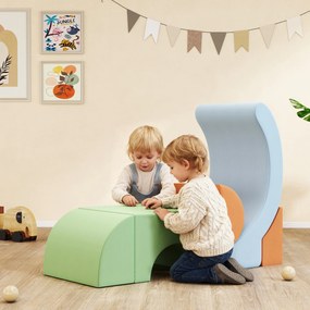 AIYAPLAY Set soft 5 piese pentru copii mici, pentru cățărat, târât, construit, ușoare, Cord, spumă, colorat | Aosom Romania