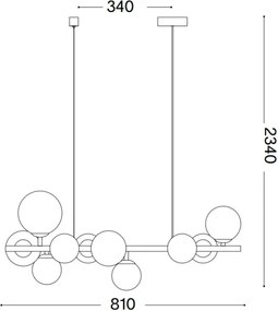 Lustră LED pe cablu Ideal Lux PERLAGE 10xG9/3W/230V auriu/alb
