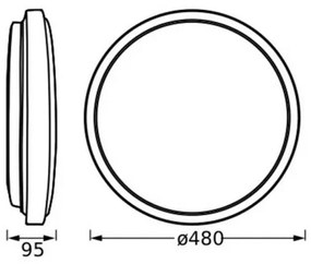 Osram - Plafonieră LED ORBIS LONDON, 36W/230V, Ø 48 cm, negru