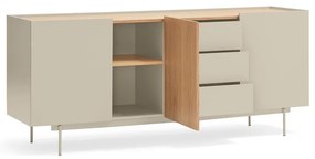 Comodă bej-natural joasă cu aspect de lemn de stejar 180x78 cm Otto – Teulat