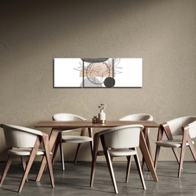 Tablou - Linie de artă flori N⁰2 (cu ceas) (90x30 cm)